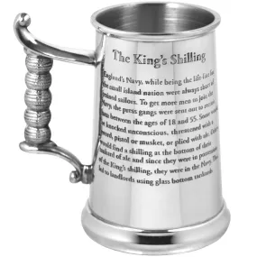 1 Pint* Heavy Style Pewter Kings Shilling Beer Mug Tankard - As Seen On TV