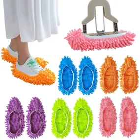 10 Pack Shoe Mops - Slippers For Floor Cleaning, Washable Dust Slippers