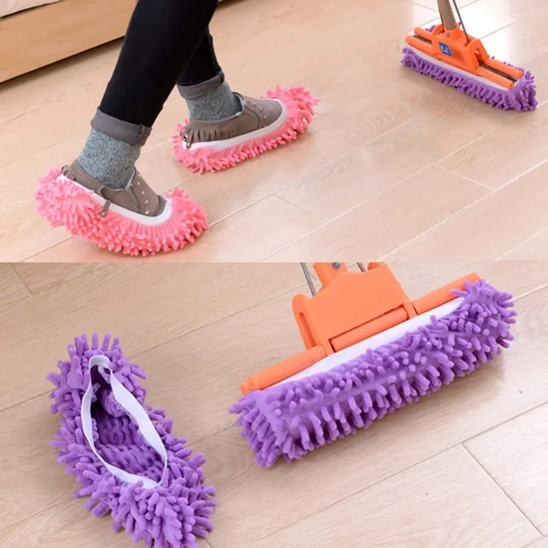 10 Pack Shoe Mops - Slippers For Floor Cleaning, Washable Dust Slippers