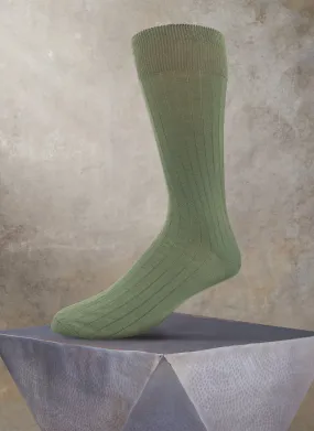 100% Cashmere Crew Sock in Sage