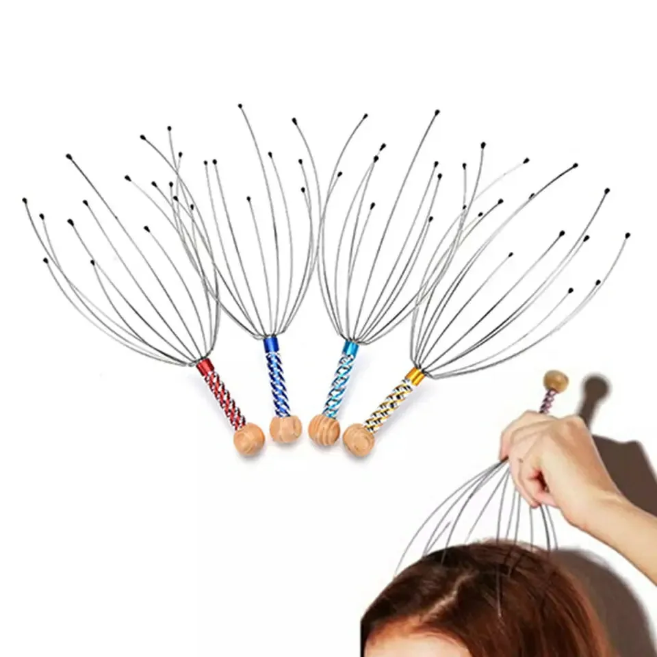 4 Pcs Octopus Head Neck Massager Stress Relax Therapy Claw