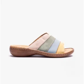 60873-90 Ladies Striped Mules Multi