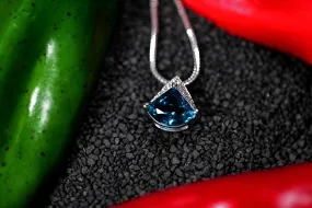 8.03CT BLUE TOPAZ CUSTOM PENDANT