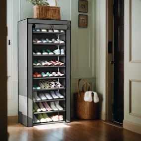 9 Tier Enclose-able Shoe Rack - Holds Up to 27 Pairs Shoes