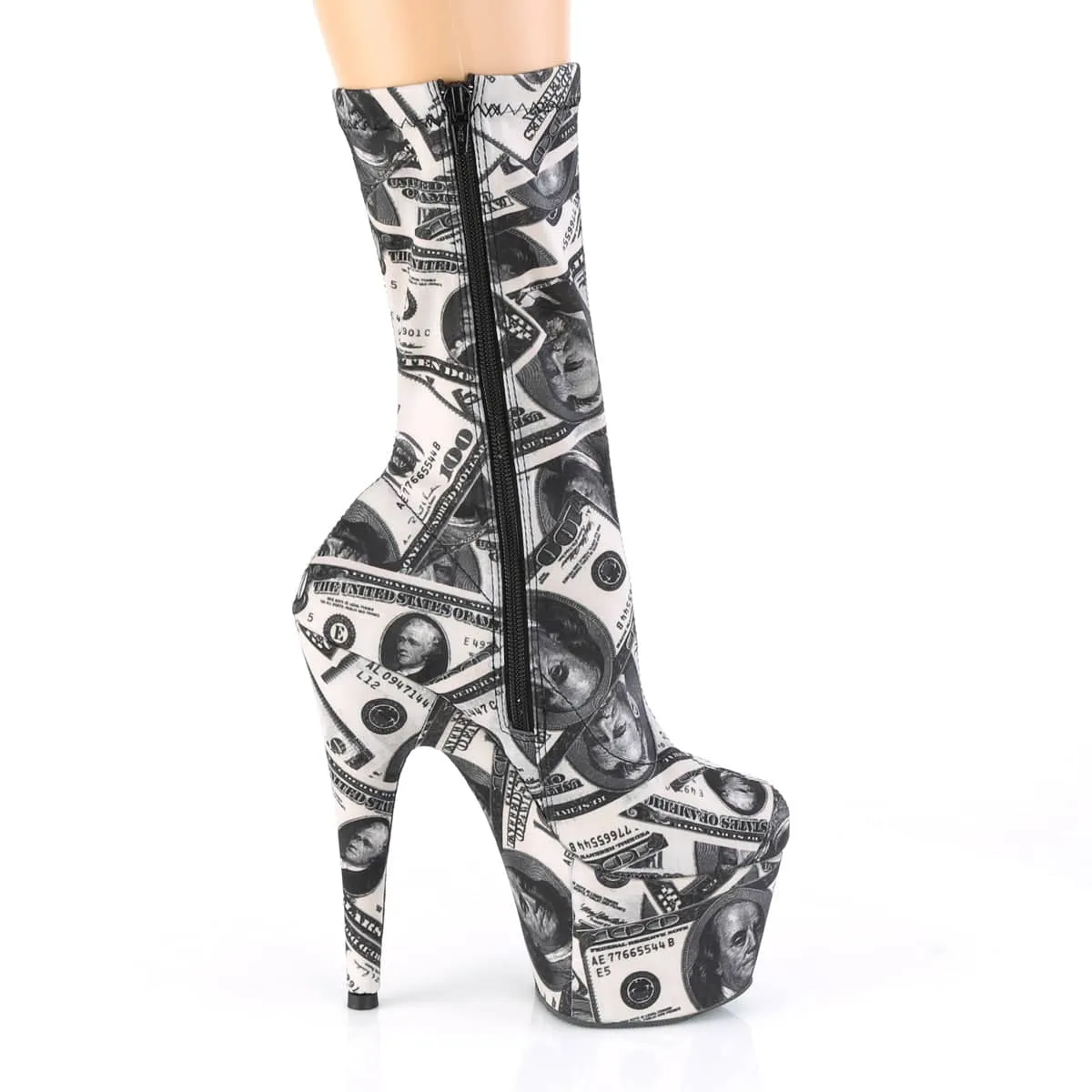 ADORE-1002DP Black & White Calf High Boots