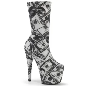 ADORE-1002DP Black & White Calf High Boots