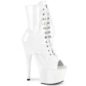 ADORE-1021 White Patent Calf High Peep Toe Boots