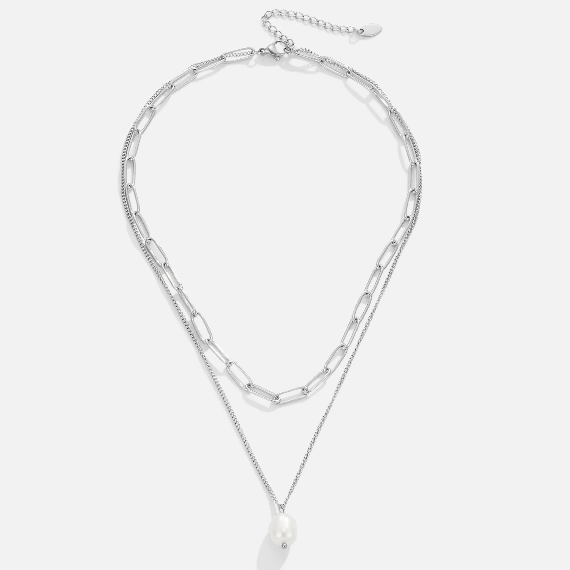 Angela Pearl Silver Necklace