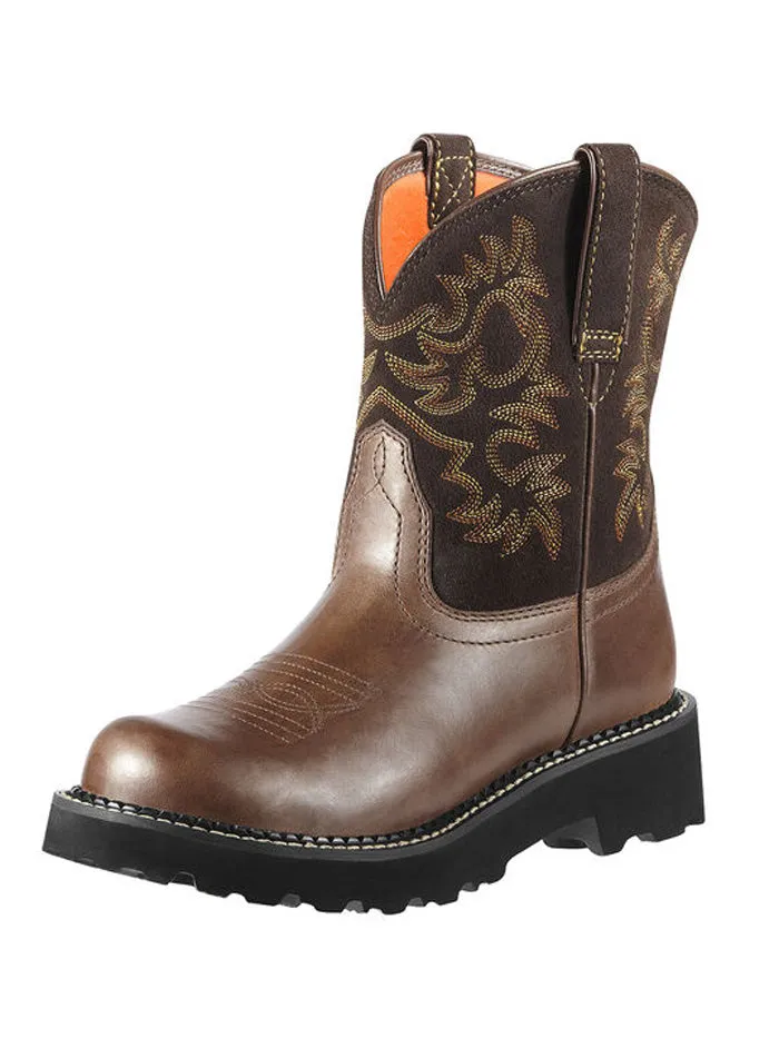 Ariat 10000824 Womens Western Fatbaby Round Toe Boots Brown Rebel