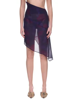 Asymmetric Sheer Skirt (WW-SKI-01-PURPLE)