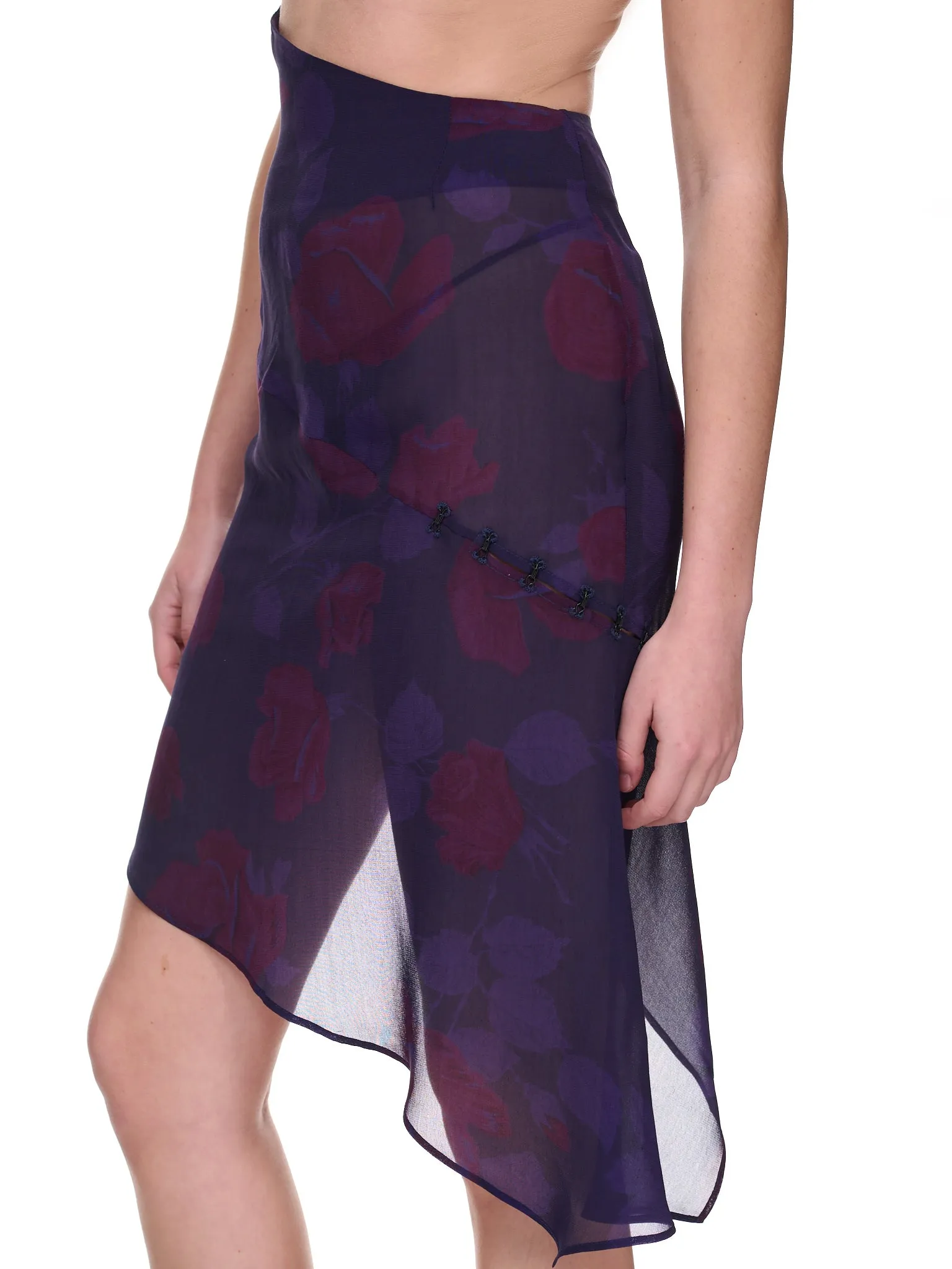 Asymmetric Sheer Skirt (WW-SKI-01-PURPLE)