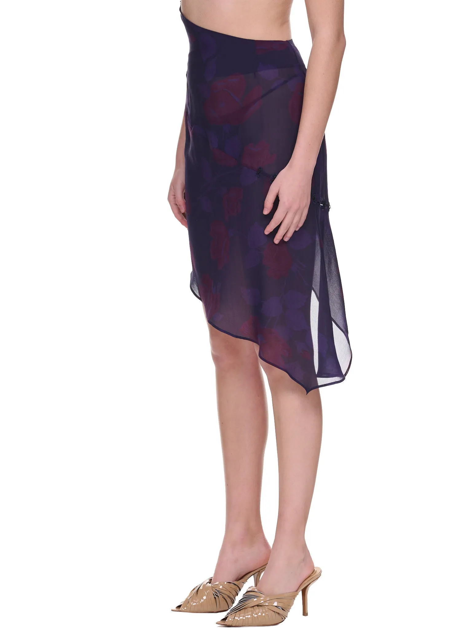 Asymmetric Sheer Skirt (WW-SKI-01-PURPLE)