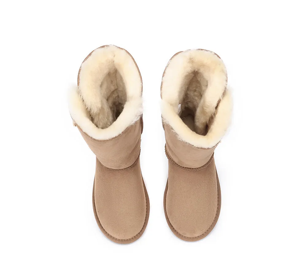 AUSTRALIAN SHEPHERD® UGG Boots Double Face Sheepskin Wool Tall Triple Button