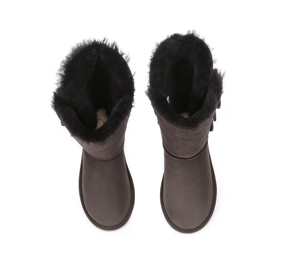 AUSTRALIAN SHEPHERD® UGG Boots Double Face Sheepskin Wool Tall Triple Button