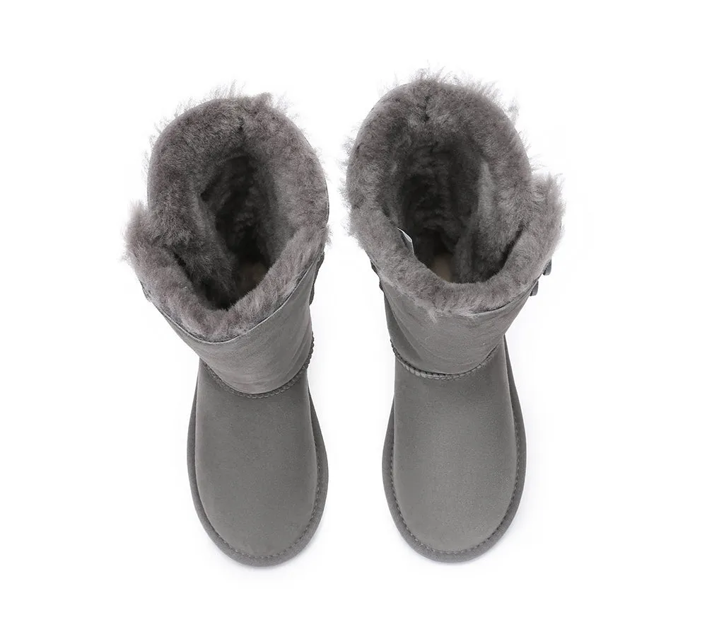 AUSTRALIAN SHEPHERD® UGG Boots Double Face Sheepskin Wool Tall Triple Button