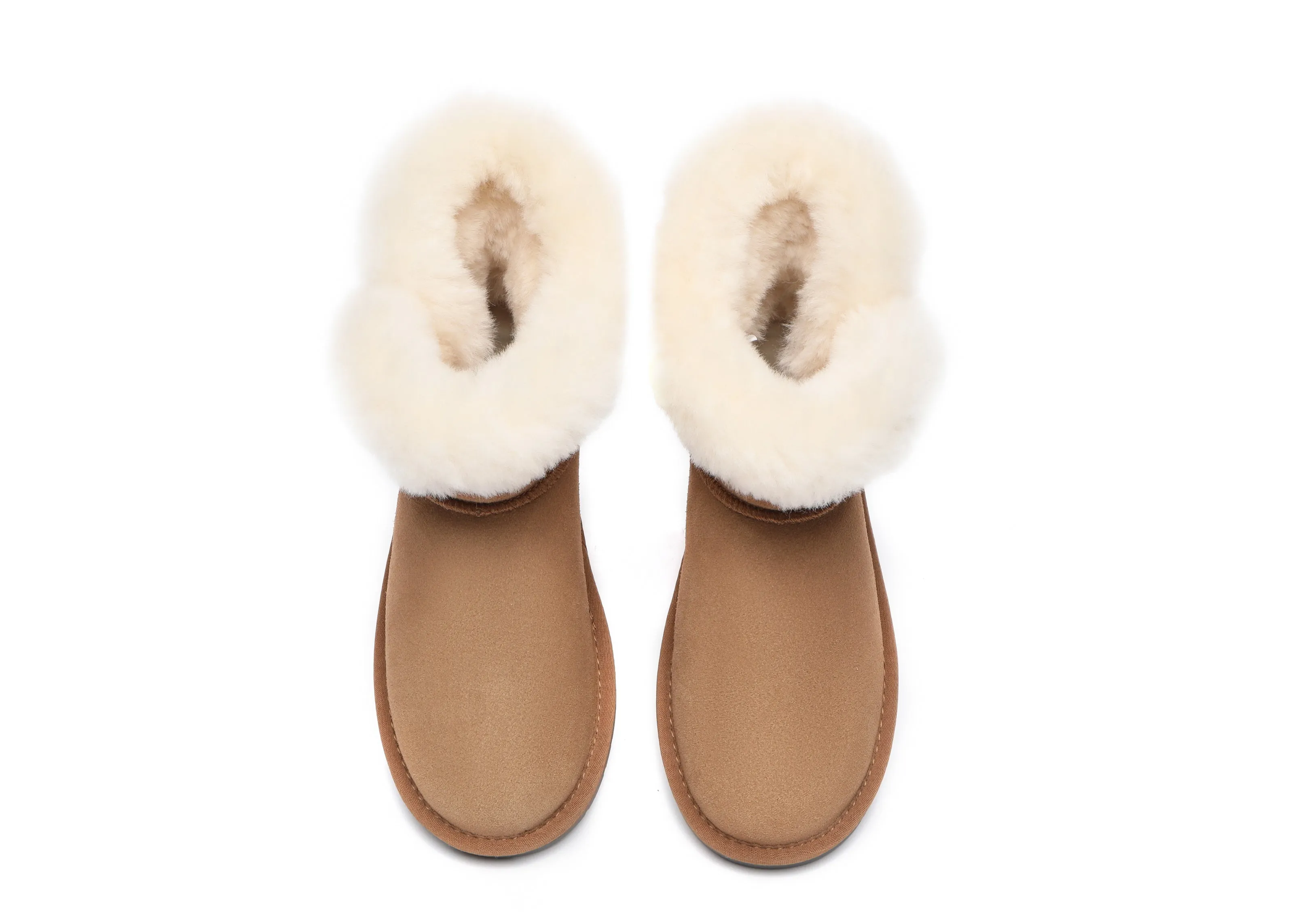 AUSTRALIAN SHEPHERD® UGG Boots Women Sheepskin Wool Horn Toggle Closure Mini Tiara