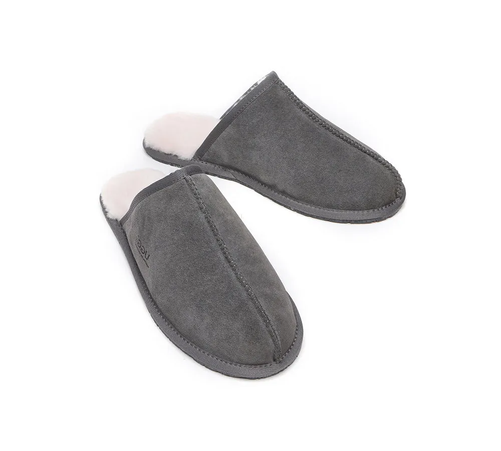 AUSTRALIAN SHEPHERD® UGG Men Sheepskin Wool Scuff Slippers Bennett