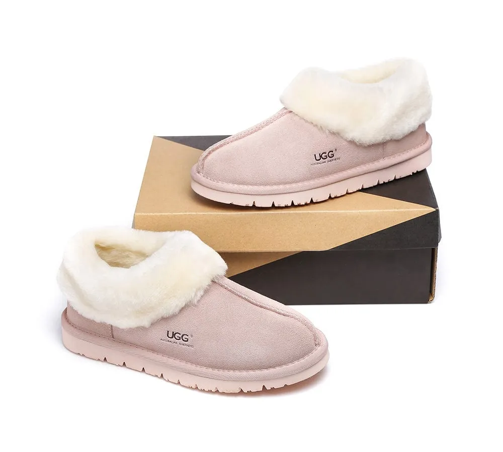 AUSTRALIAN SHEPHERD® UGG Sheepskin Wool Ankle Slippers Homey