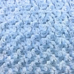 Baby Blue Rich Rose Rosette Floral Minky Fabric | Super Soft Fabric