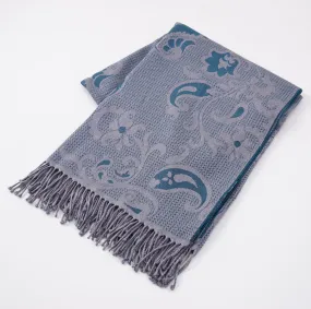 Battisti Paisley Jacquard Wool Throw Blanket