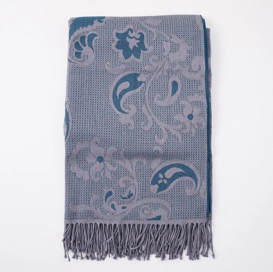 Battisti Paisley Jacquard Wool Throw Blanket