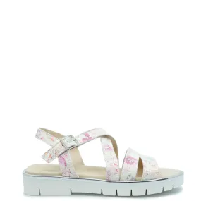 Beberlis Metallic Floral Strap Platform Sandal