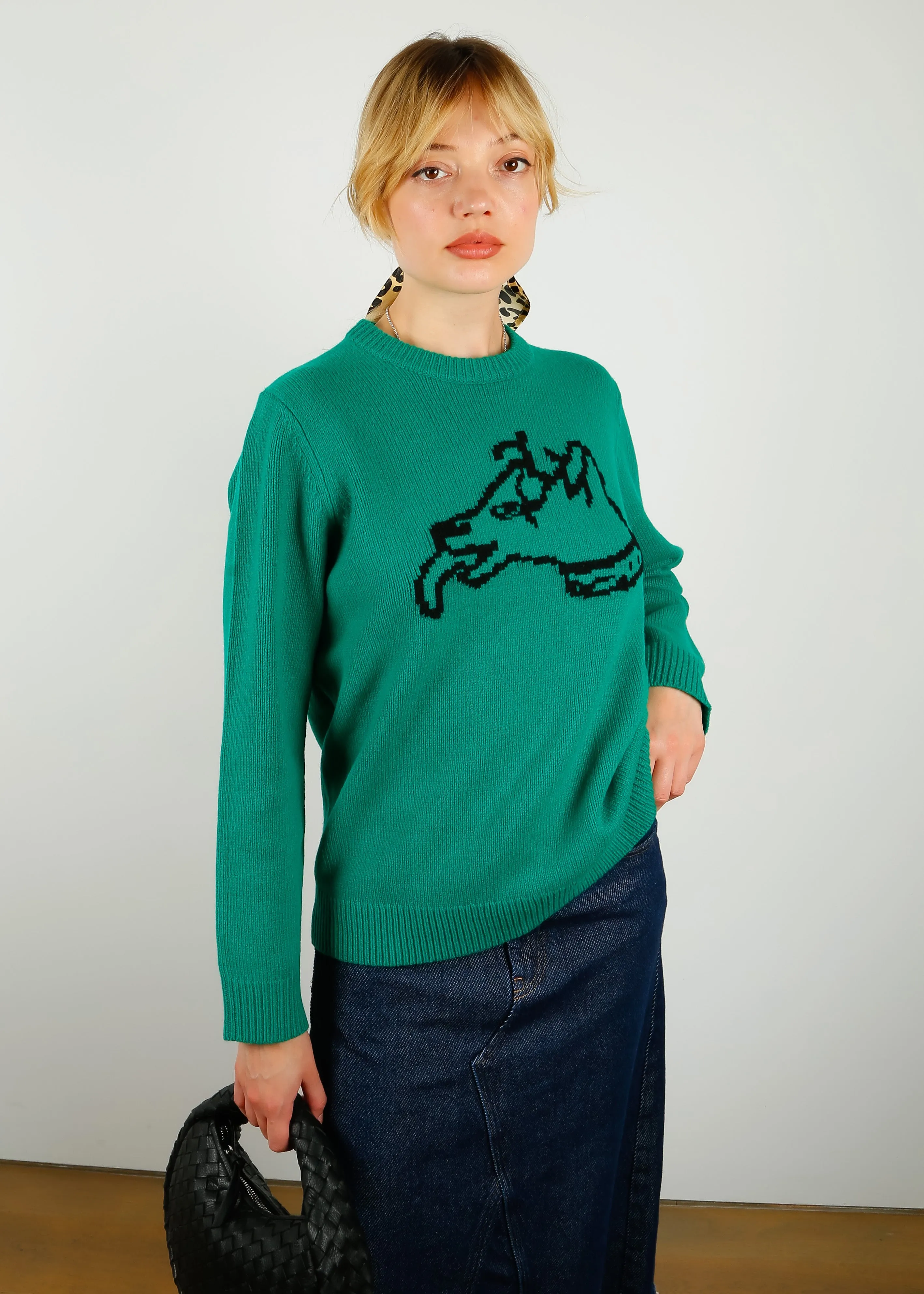 BF Dog Oversized Jumper in Green