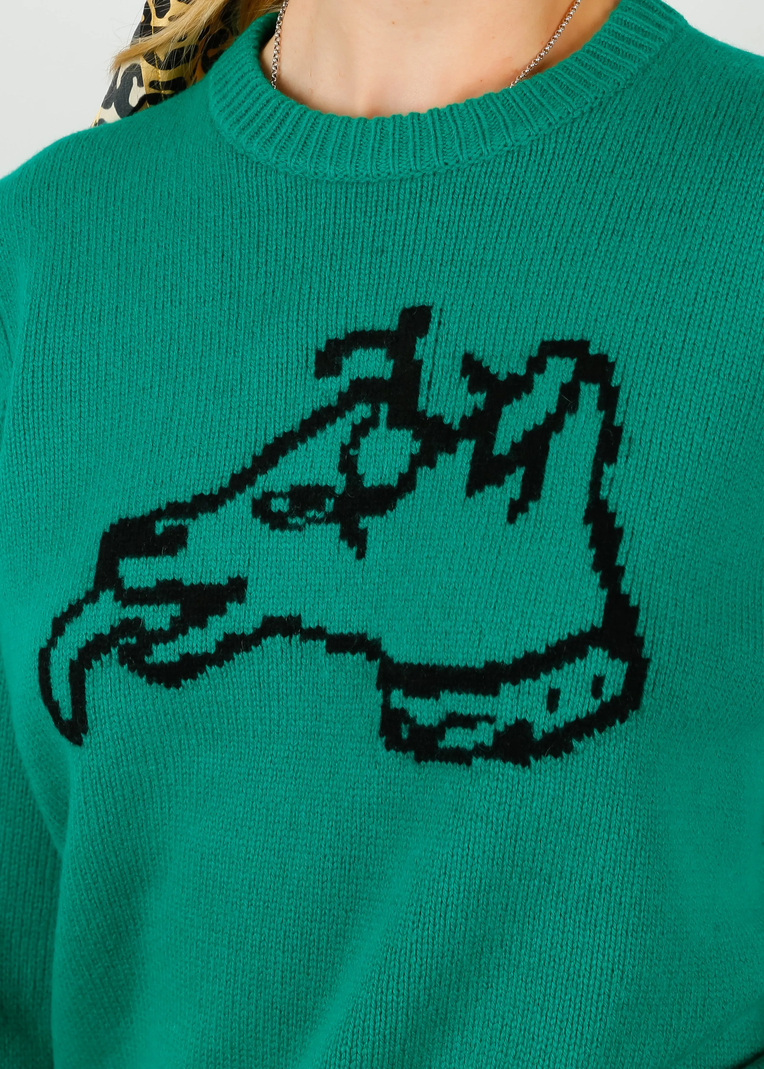 BF Dog Oversized Jumper in Green