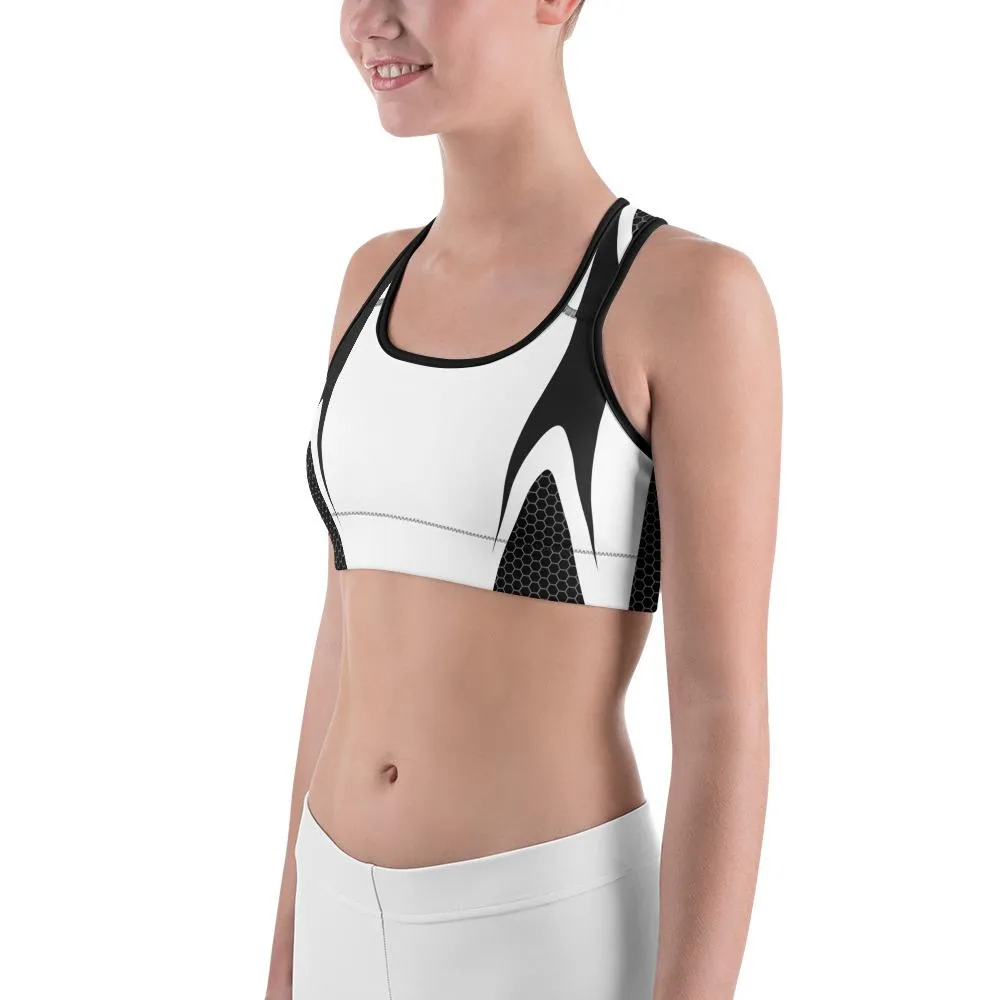 Black & White Honeycomb Carbon Sports Bra