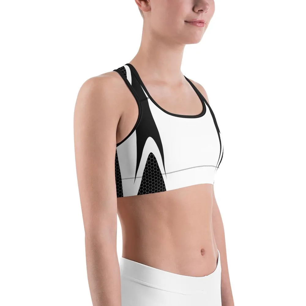 Black & White Honeycomb Carbon Sports Bra