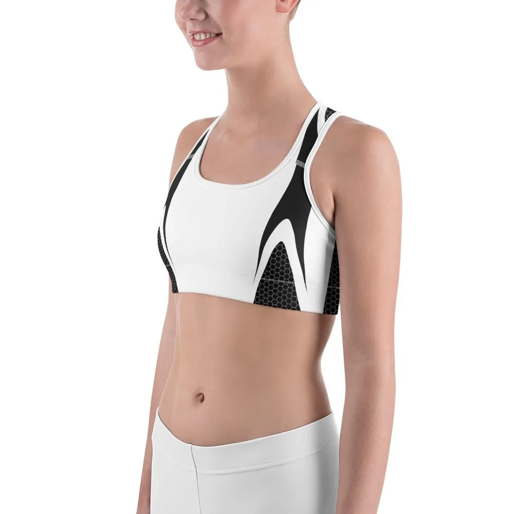 Black & White Honeycomb Carbon Sports Bra