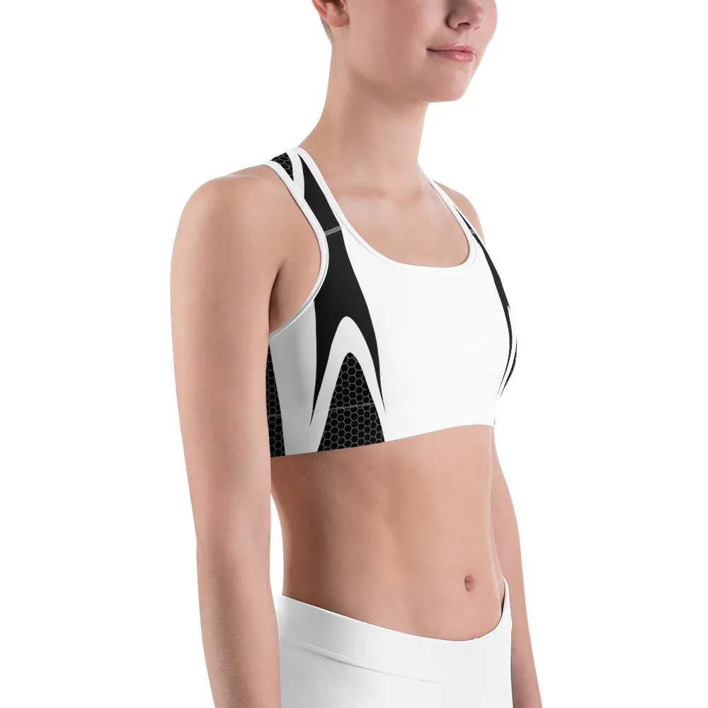 Black & White Honeycomb Carbon Sports Bra