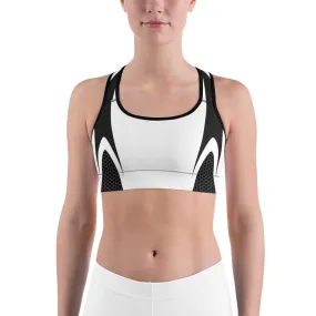 Black & White Honeycomb Carbon Sports Bra