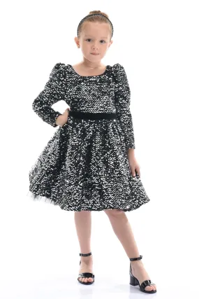 Black Merribrook Sequin Bow Dress