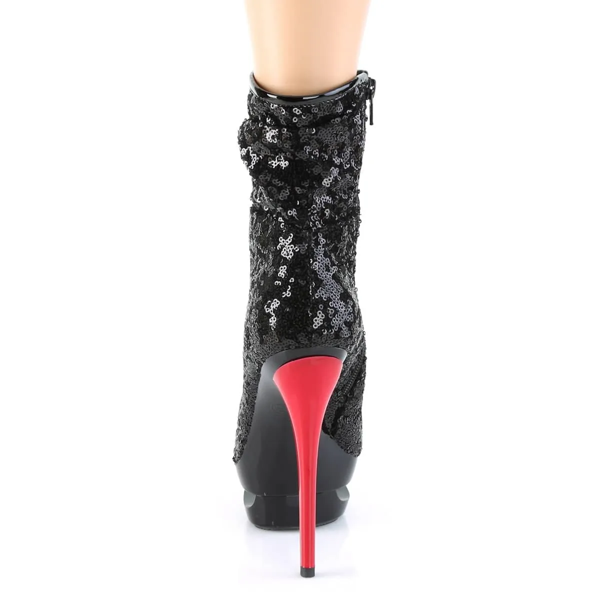 BLONDIE-R-1009 Black & Red Calf High Boots