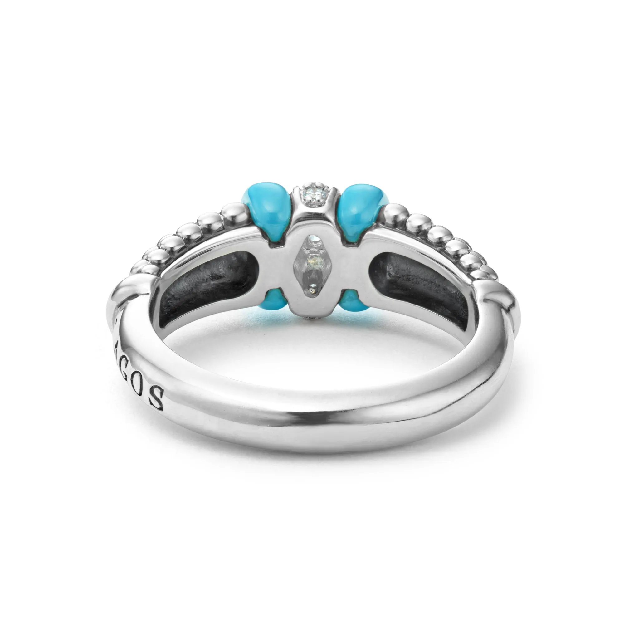 Blue Caviar Ceramic and Caviar Diamond Ring