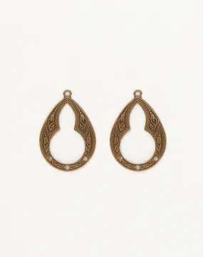 Bohemian Teardrop, 30x21mm, (2pcs)