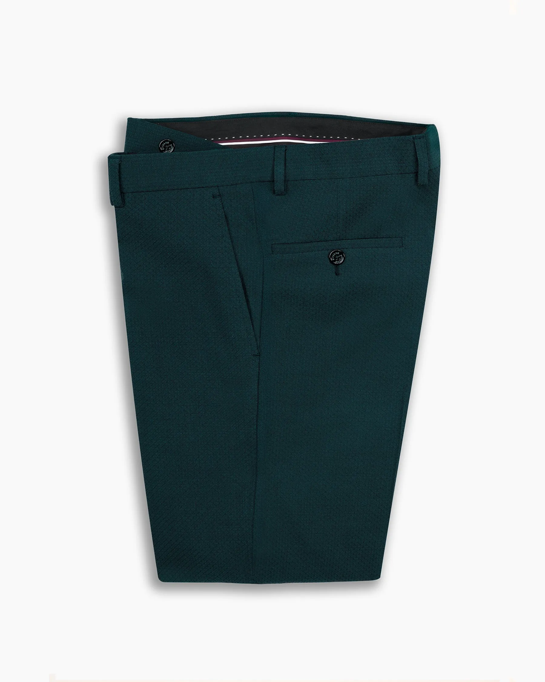 Bottle Green Seersucker Wool Pant