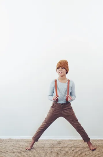 Caramel Suspenders with Wine Bow Tie