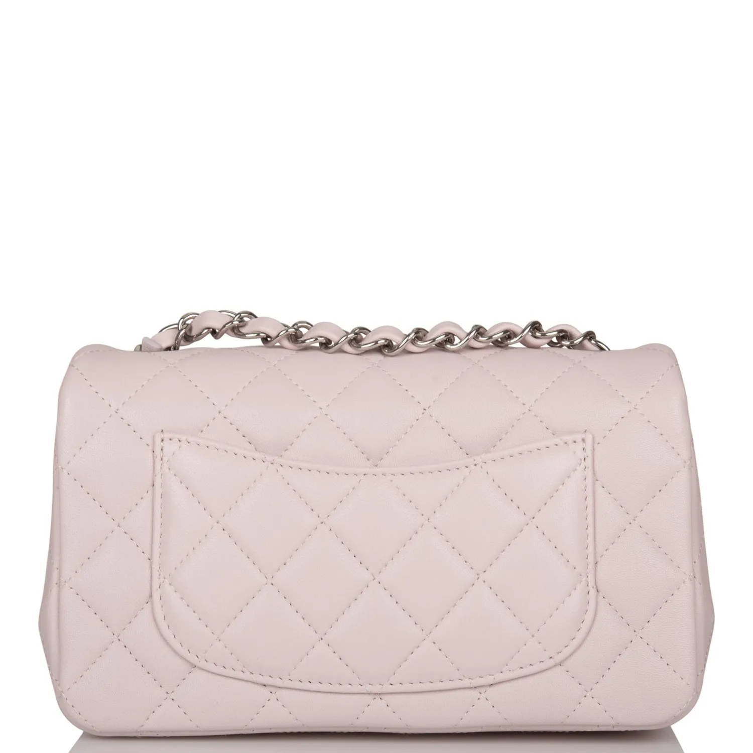 Chanel Mini Rectangular Flap Bag Light Purple Lambskin Silver Hardware