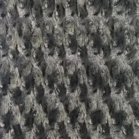 Charcoal Swirl Rosebud Faux Fur Fabric