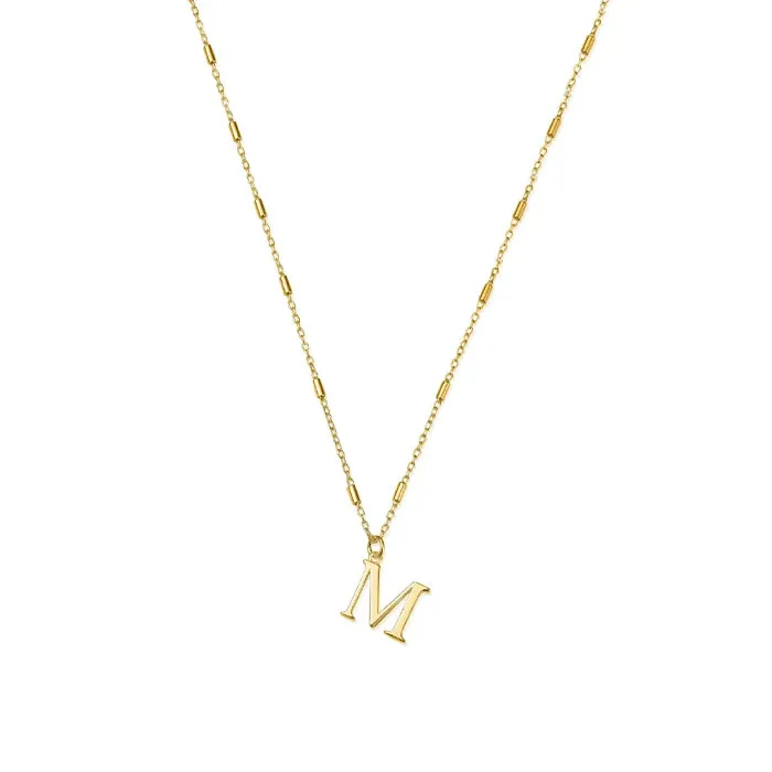 ChloBo Initial Pendant Necklace Gold Plated