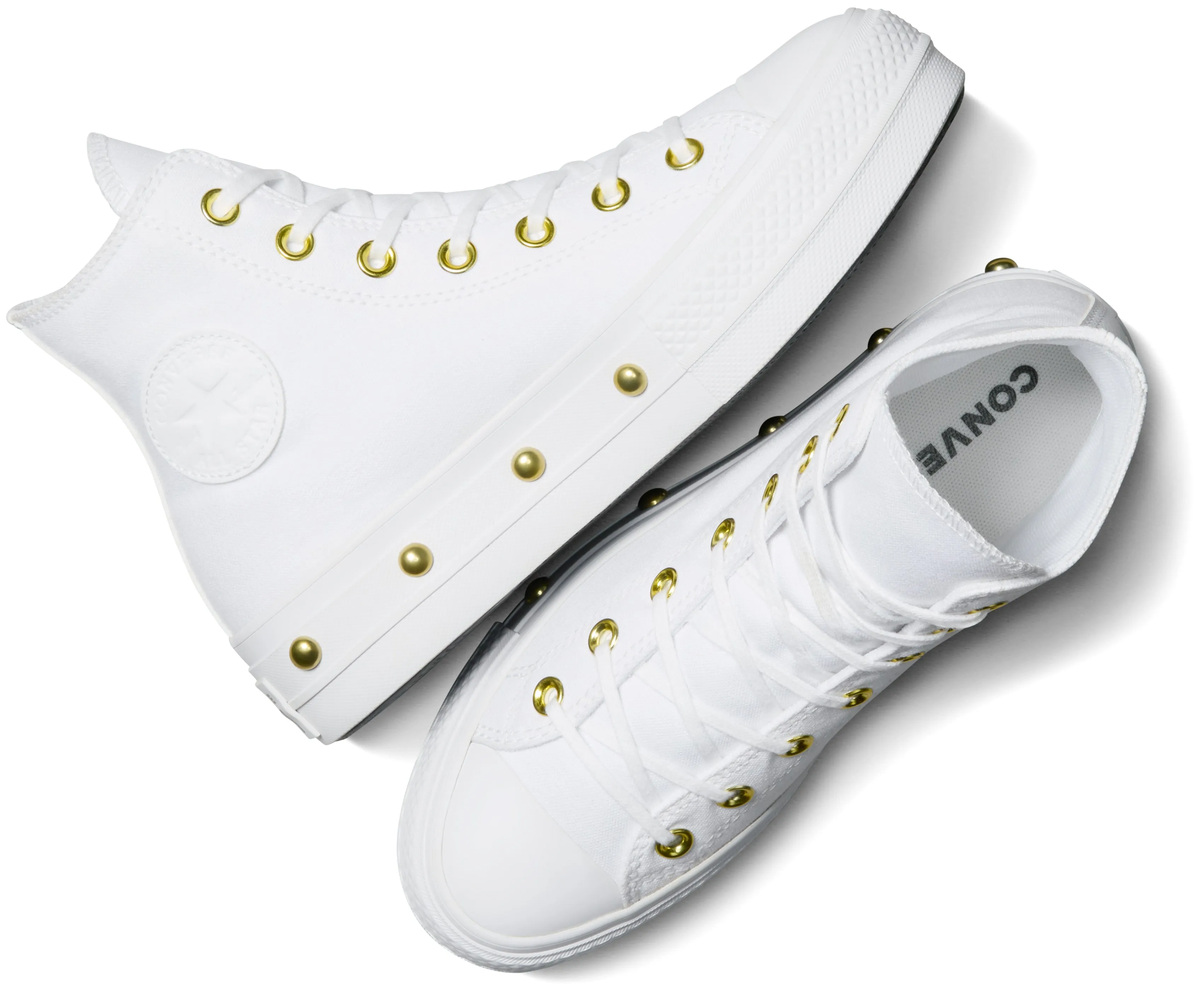 Converse Womens Chuck Taylor All Star Hi Top Lift White/ Gold