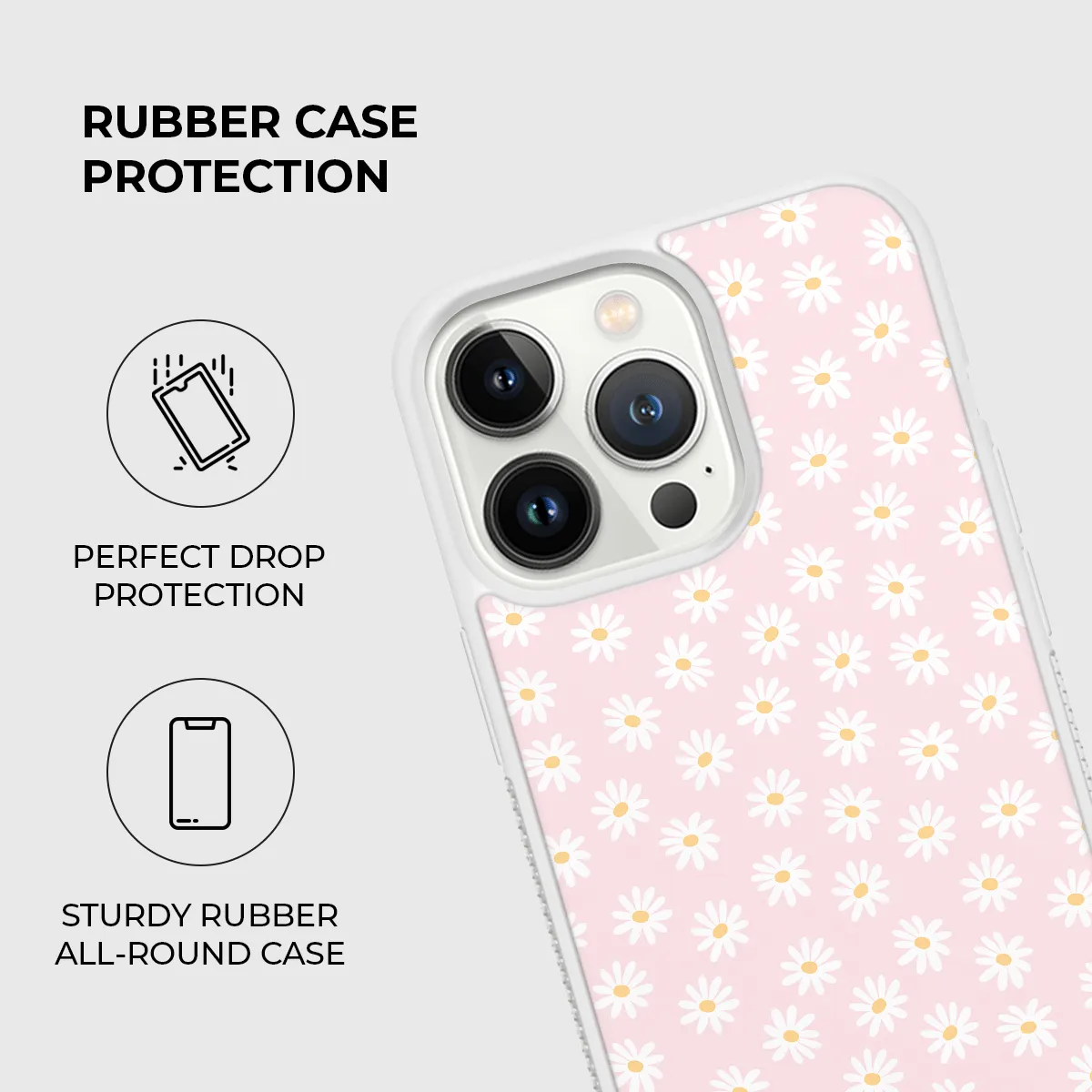 Cute Daisies Rubber Phone Case