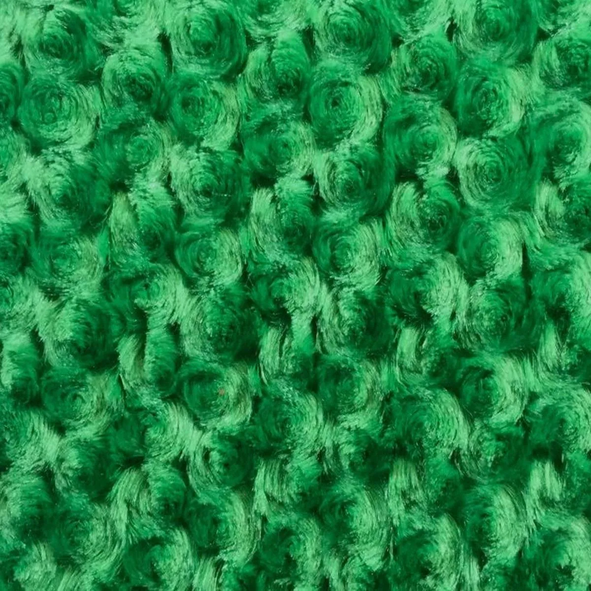 Emerald Green Swirl Rosebud Faux Fur Fabric