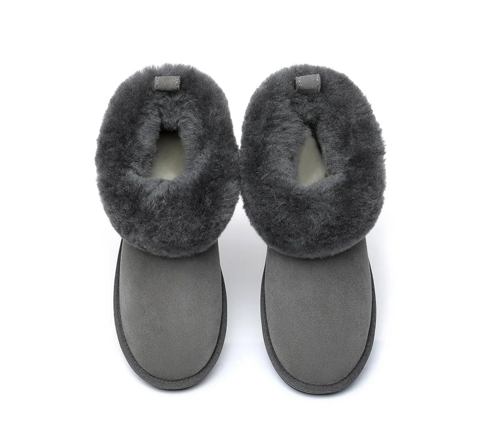 Emmy Women Sheepskin Slippers Fluffy Collar