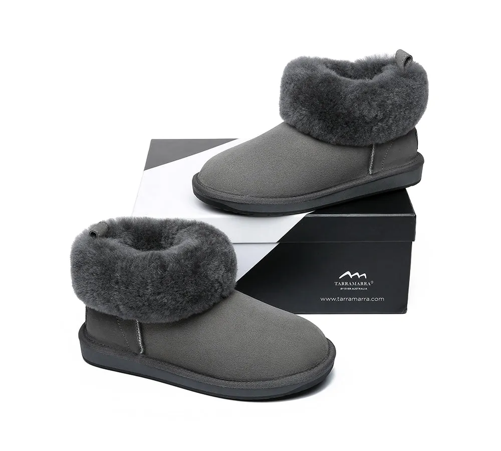 Emmy Women Sheepskin Slippers Fluffy Collar