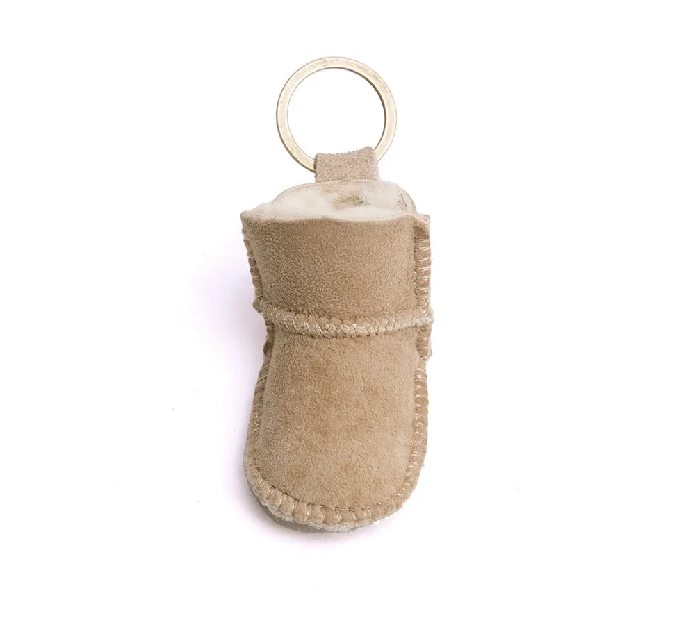 EVERAU® UGG Boot Sheepskin Wool Bootie Keyring