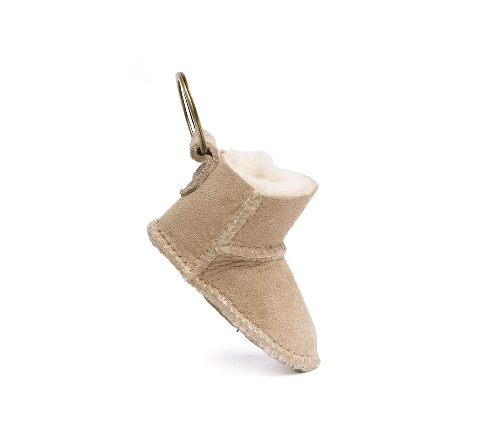 EVERAU® UGG Boot Sheepskin Wool Bootie Keyring