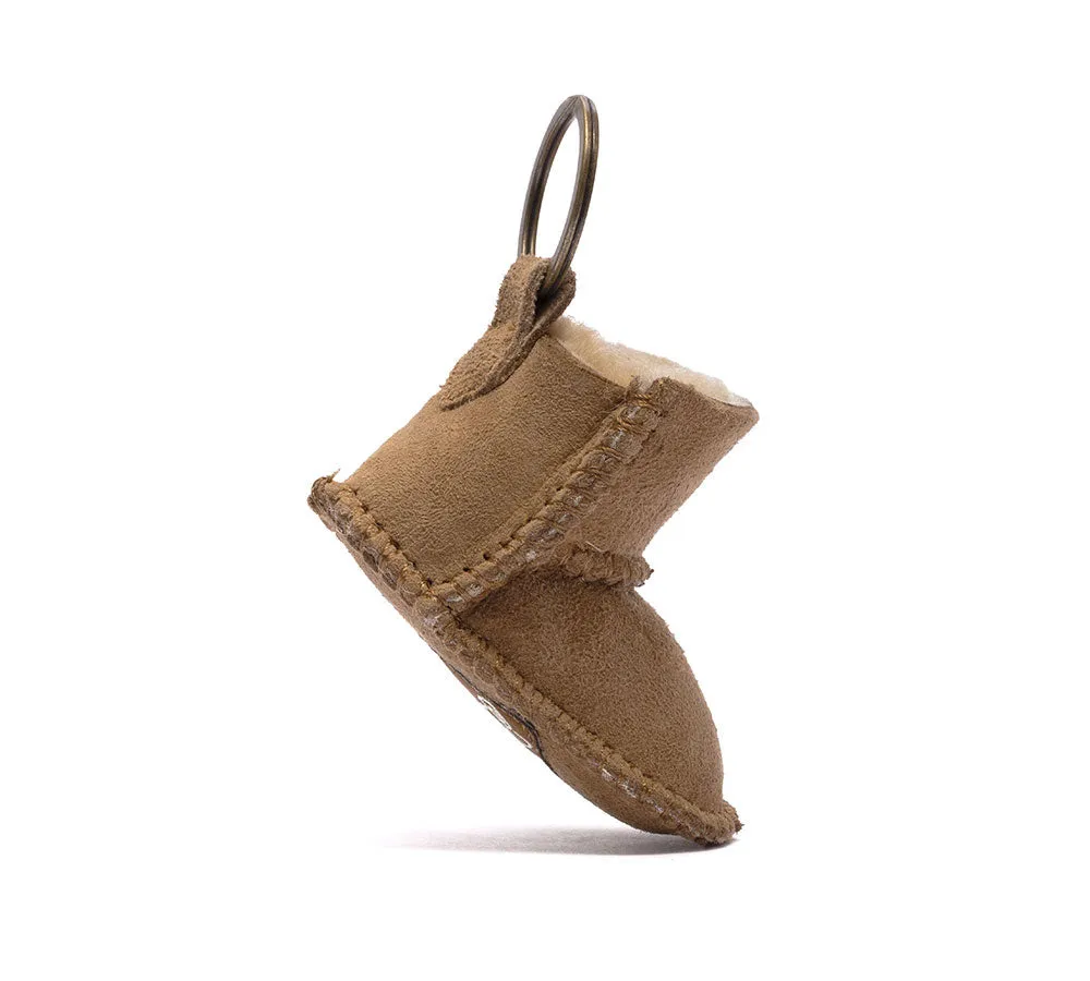 EVERAU® UGG Boot Sheepskin Wool Bootie Keyring